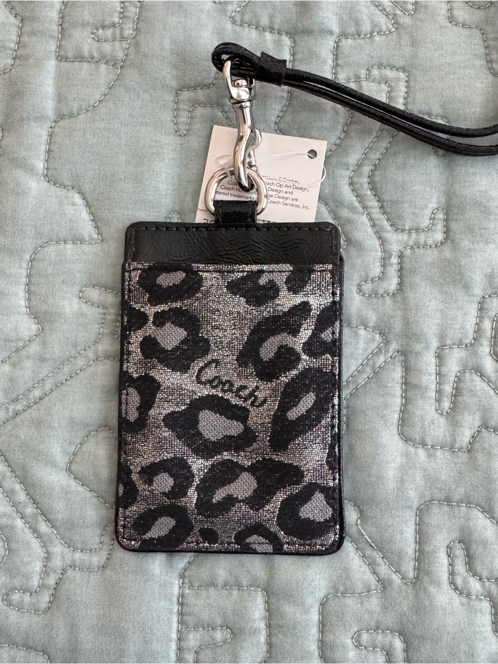 NWT Coach Ocelot Leather ID Lanyard - Picture 2 of 3